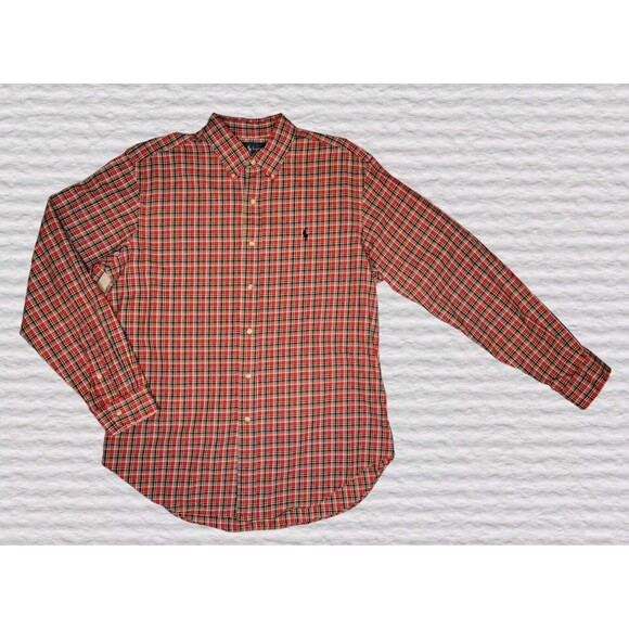 Ralph Lauren Mens LG Red Plaid Classic Fit Long Sleeve Button Down Shirt - Picture 1 of 8